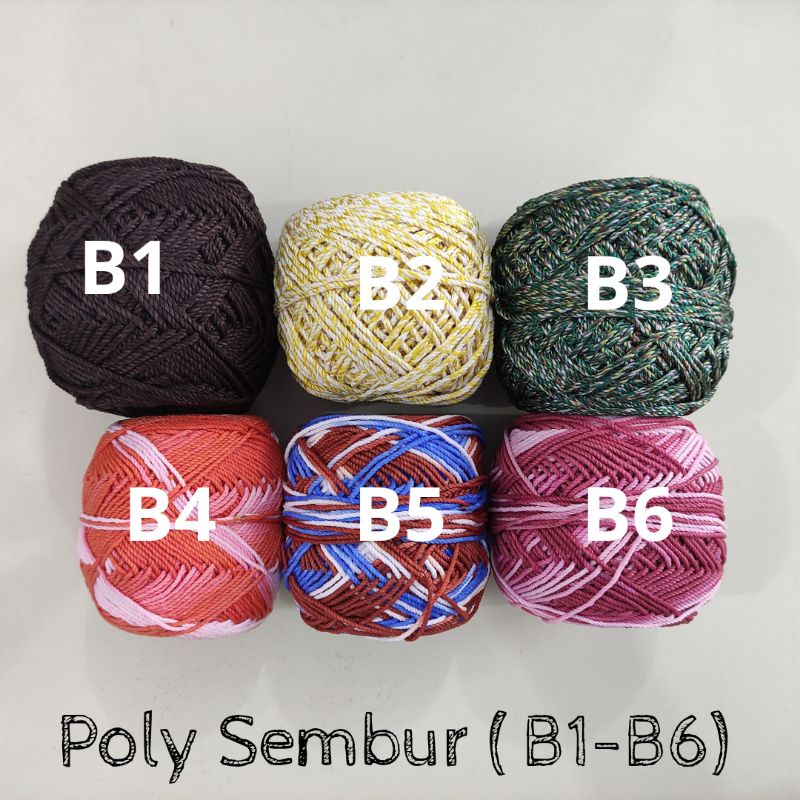 Benang Rajut Poly Kilap Doff Warna Dan Sembur/ Polyester a1-c10 (I)