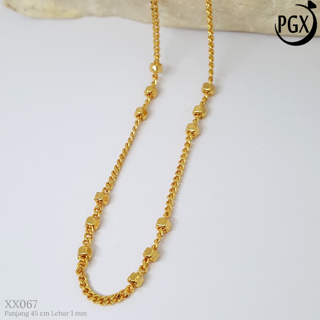 PGX Kalung Pria Wanita Xuping Perhiasan Lapis Emas Aksesoris Fashion Premium - XX067