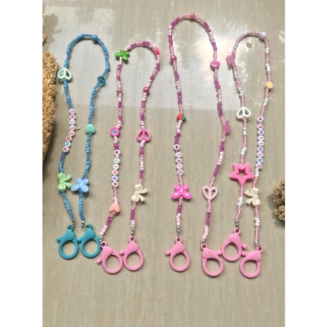 Tali Masker Anak + Nama/ Konektor Masker Anak Lucu/ Chain Masker Korea