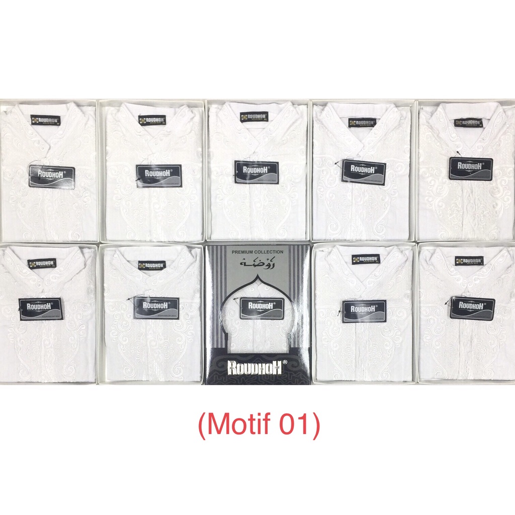 Grosir 10pc - Baju Koko Pria Katun Bordir Exclusive / Kemeja Muslim Pria