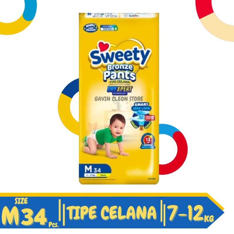 Sweety Bronze Pants S36|| M34 || L30|| XL26 - Pampers Sweety Bronze Tipe Celana || Sweety Bronze Pants