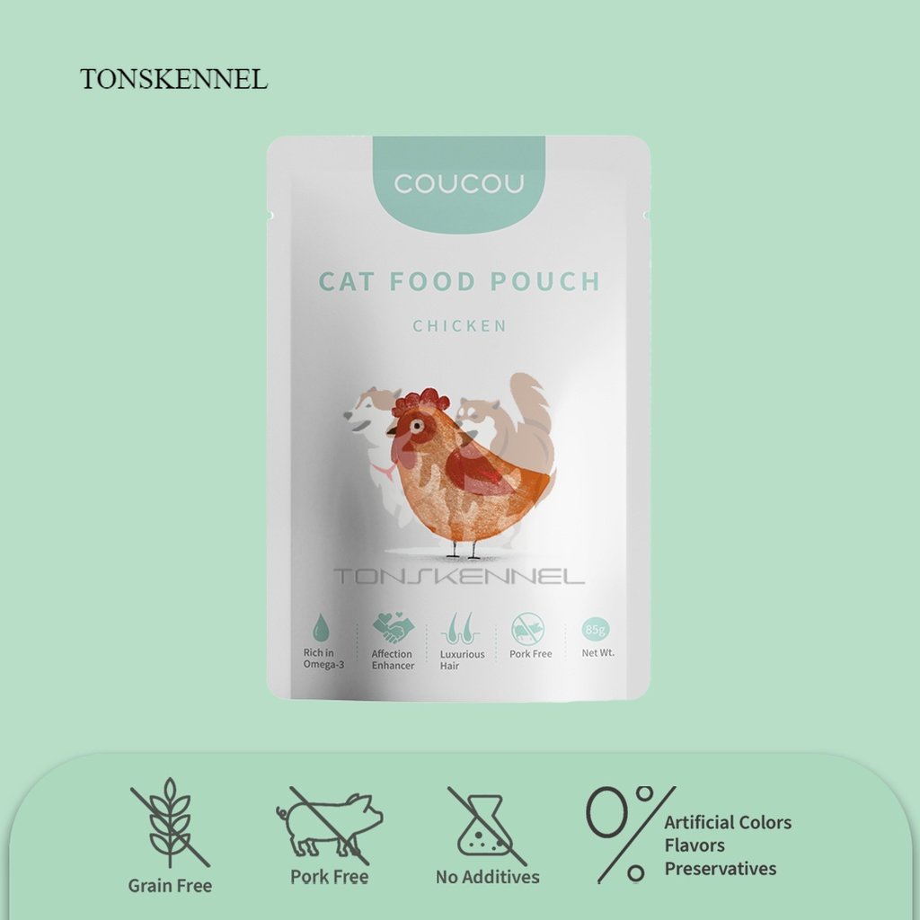 COUCOU Chicken 85 g Halcyon Series Cat Food Pouch Makanan Basah Kucing COU COU