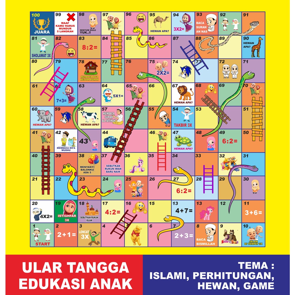 ULAR TANGGA RAKSASA UNTUK PERMAINAN EDUKASI ANAK