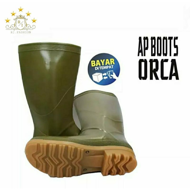 BISA COD - AP Boots ORCA - Sepatu AP Boots Orca - Sepatu Boots Anti Hujan Anti Banjir - Sepatu AP Boots termurah - Ap Boots Terlaris-2