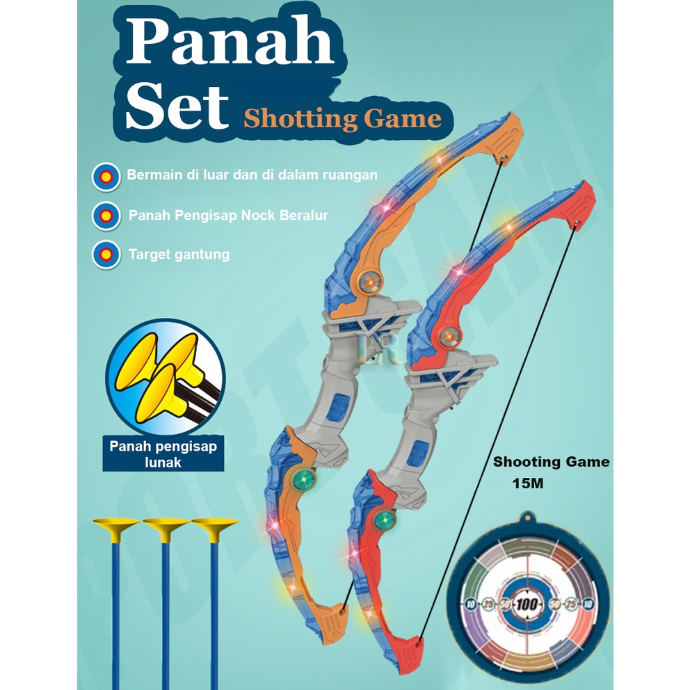 LNR Shop Crossbow Inframerah Mainan Interaktif Set Mainan Olahraga untuk Anak-Anak Orangtua-Anak 1 Set Mainan Anak Panah dan Busur Inframerah Simulasi Menembak Dengan Lampu LED Warna Menyala Dalam Gelap Aman Untuk Anak Child Boy Shooting Simulation