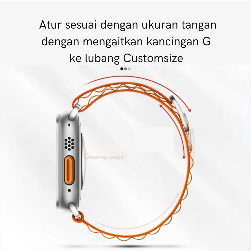 Strap Alpine Loop Nylon Apple Watch iWAtch Tali Pengganti Apple Watch iWatch Ultra Breathable Model Alpine Nilon Loop