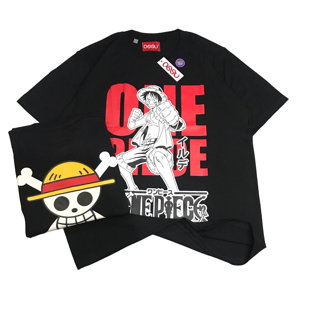 HAPI BASIC "One Piece D Luffy" T-Shirt |Regular T-shirt | Kaos Hitam | Kaos Anime ORIGINAL 100000% |