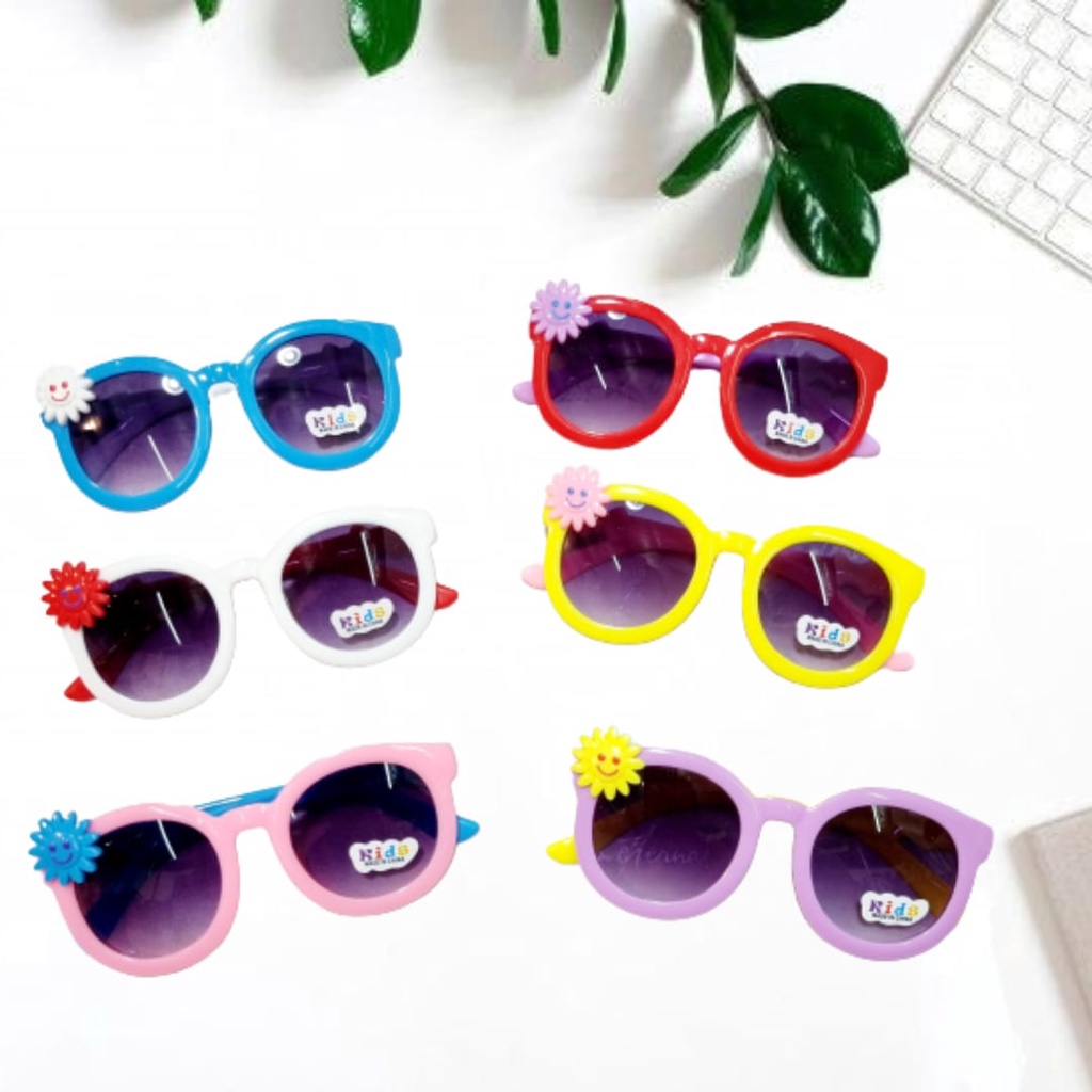 KACAMATA FASHION ANAK SUNGLASS MOTIF CUTE LUCU BUNGA MATAHARI CEWEK