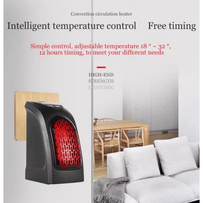 Handy Outlet Dinding Pemanas Ruang Suhu Yang Dapat Disesuaikan