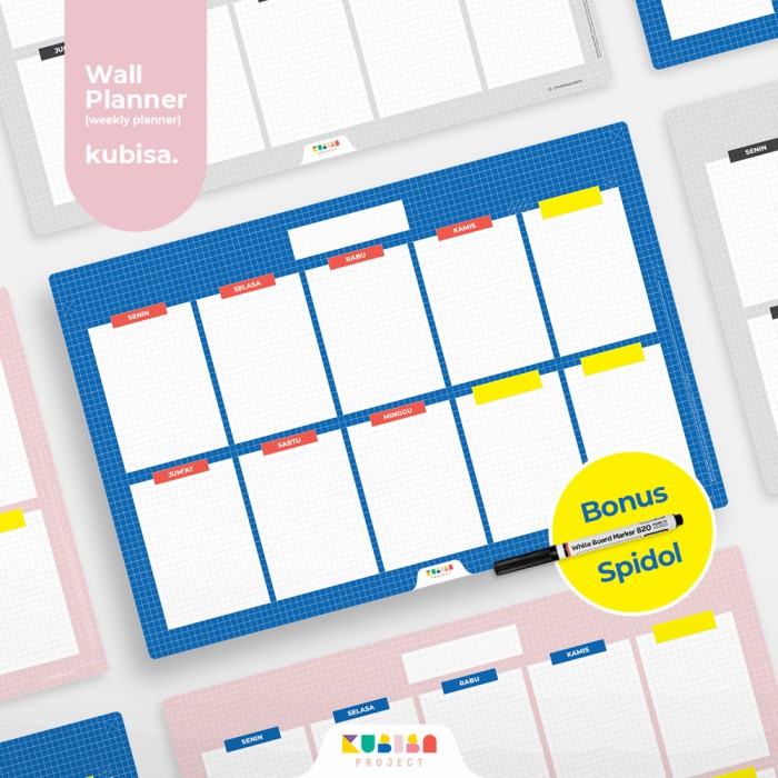 

Agenda Wall Planner / Weekly Planner A3+ (Bonus Spidol) Kubisa Project