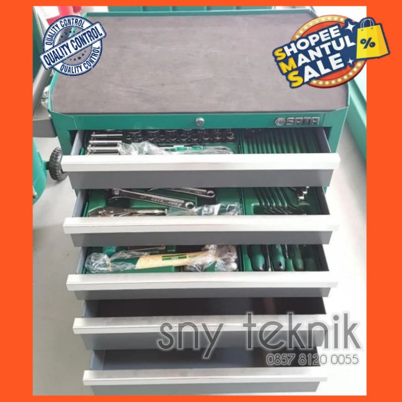 Tool Kit/Box Set 5 Susun 82 pcs - SATA Lemari Kunci Perkakas 5 Laci