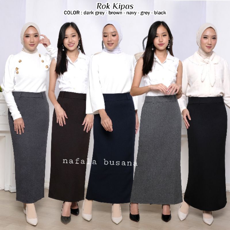 ROK  SPAN KERJA WANITA BAHAN KANTOR FORMAL WANITA  REMPEL BAWAH/BIRON  S.M.L.XL