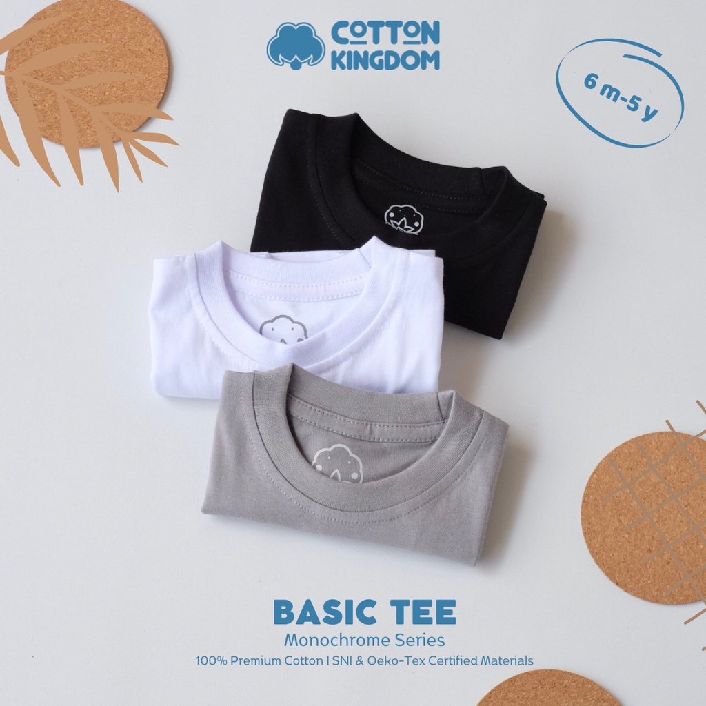 Cotton Kingdom Basic Tee Monochrome Series - Kaos Anak / Atasan Anak / Kaos Bayi / Atasan Bayi