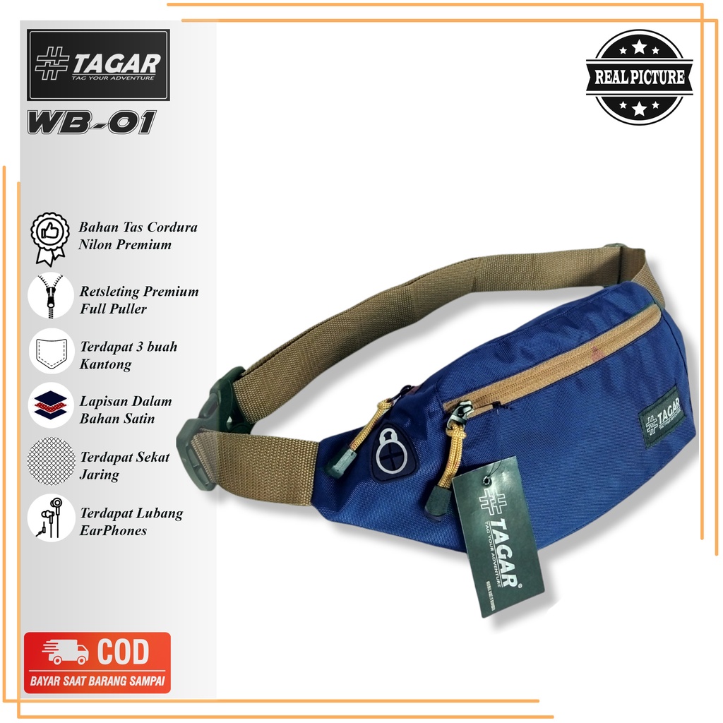 Waist Bag Slingbag Distro TAGAR WB-01 Tas Selempang Tas Pinggang Pria Distro TAGAR WB-01