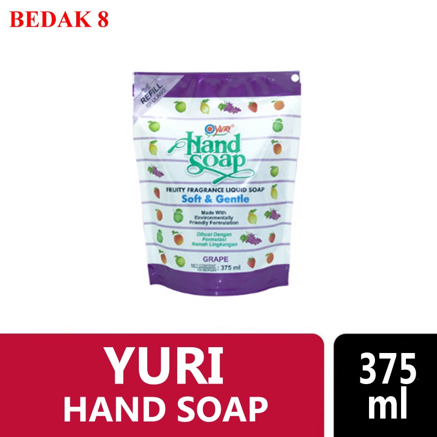 Yuri Hand Soap 375 ml Refill/ Sabun Cuci Tangan Yuri Pouch 375 ml