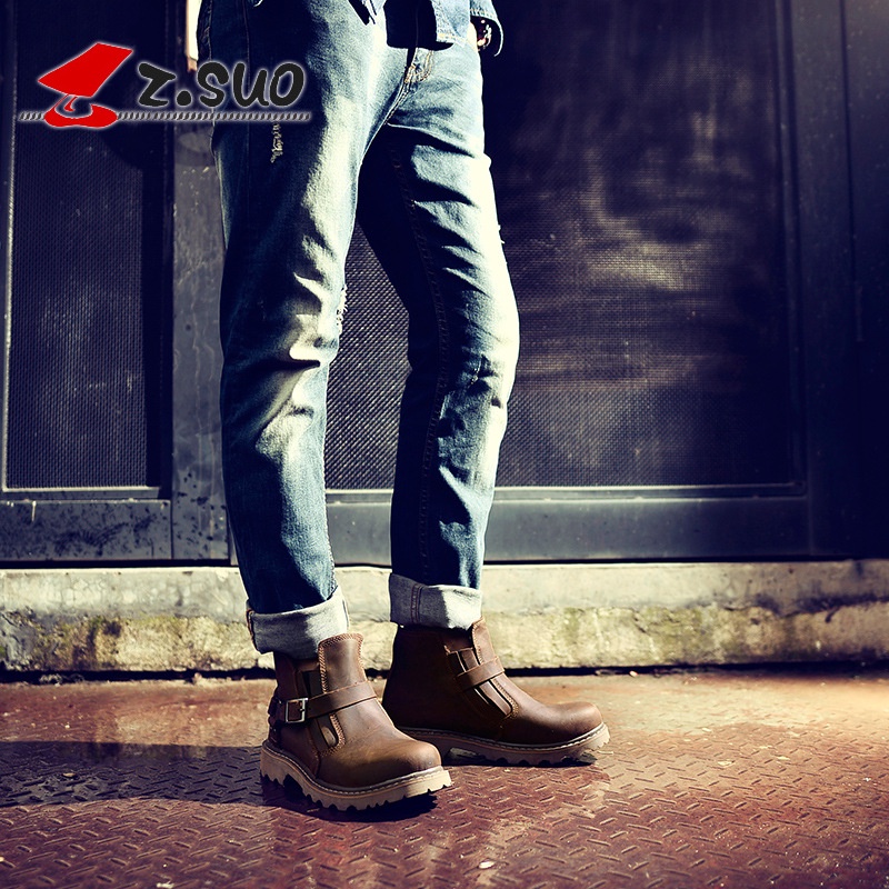 Catwalk Pasangan Boots Inggris Martin Boots Pria  Wanita Overall Kulit Sepatu Kulit Pria Mos Sepatu 