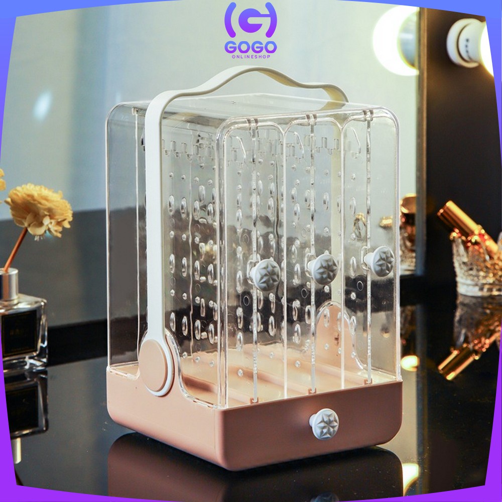 GOGO-K17 Rak Perhiasan Anti Debu Rak Anting Aksesoris Wanita Acrylic Tempat Penyimpanan Jewelry Box