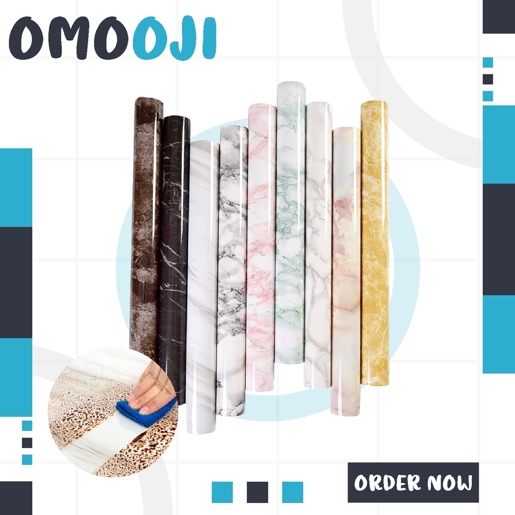 Omooji - Marbel Granit Vinil Lantai Vinyl Stiker Lemari Cabinet Marbel Uk 30 x 60cm Tebal 2mm R370