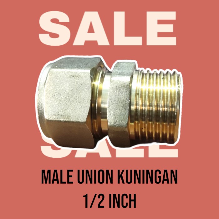 Male Union Socket Drat Luar Kuningan / 1/2 Inch / Sock Shock Air Panas