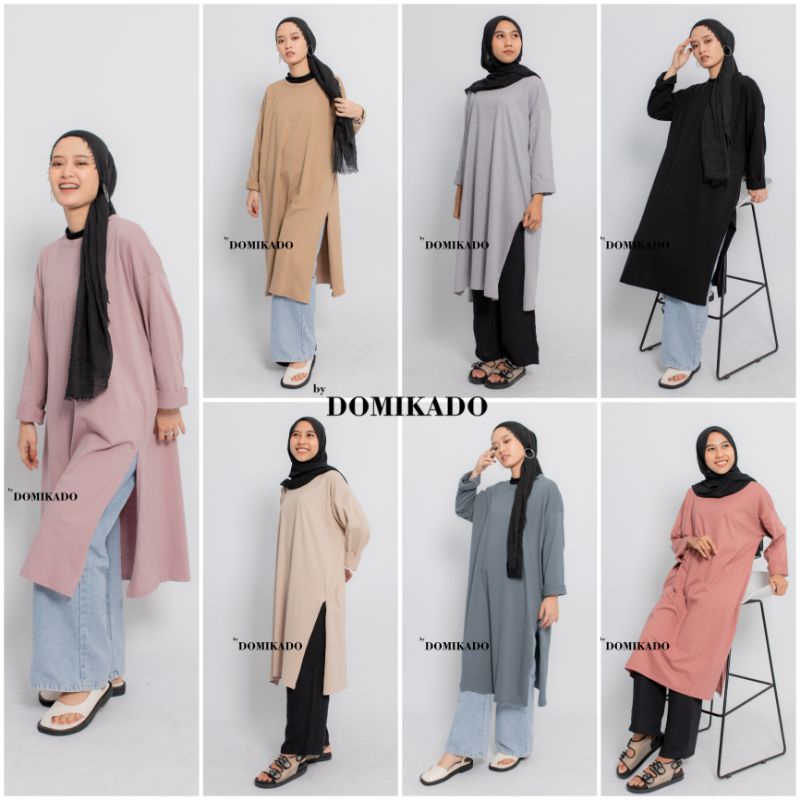 by Domikado | SELMA Cotton Slit Tunik | Kaos oversize wanita | Tunik wanita