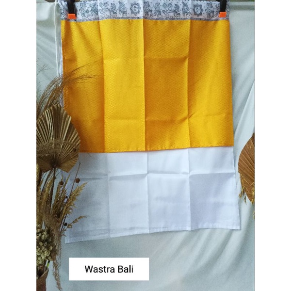 WASTRA PELINGGIH BALI PUTIH KUNING KAIN OSCAR / WASTRA MERAJAN/ WASTRA PURA BALI