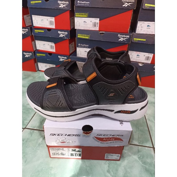 SKECHERS 229020/BKOR Sendal  Sepatu Original Pria Hitam