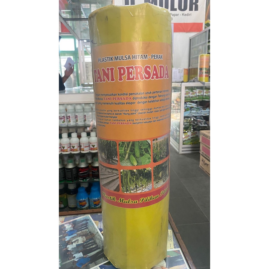 Plastik Mulsa Hitam-Perak TANI PERSADA, tebal 0,35mm, panjang 160m, lebar 50cm Berat 5,4kg