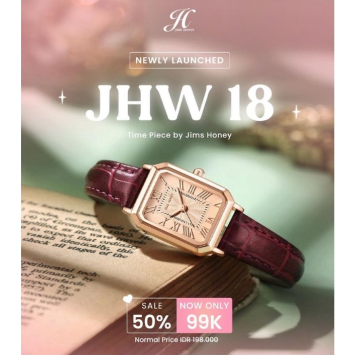 (BISA COD) JHW 18 Jims Honey Jam tangan wanita kotak