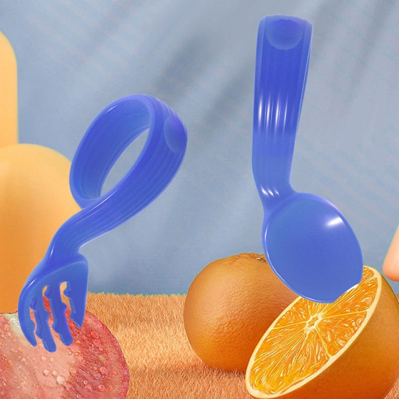 Mary Self Feeding Utensil Easy Grip Toddler Cutlery Kit Sendok Penyapihan &amp; Makan Bayi Balita Anak Cemara