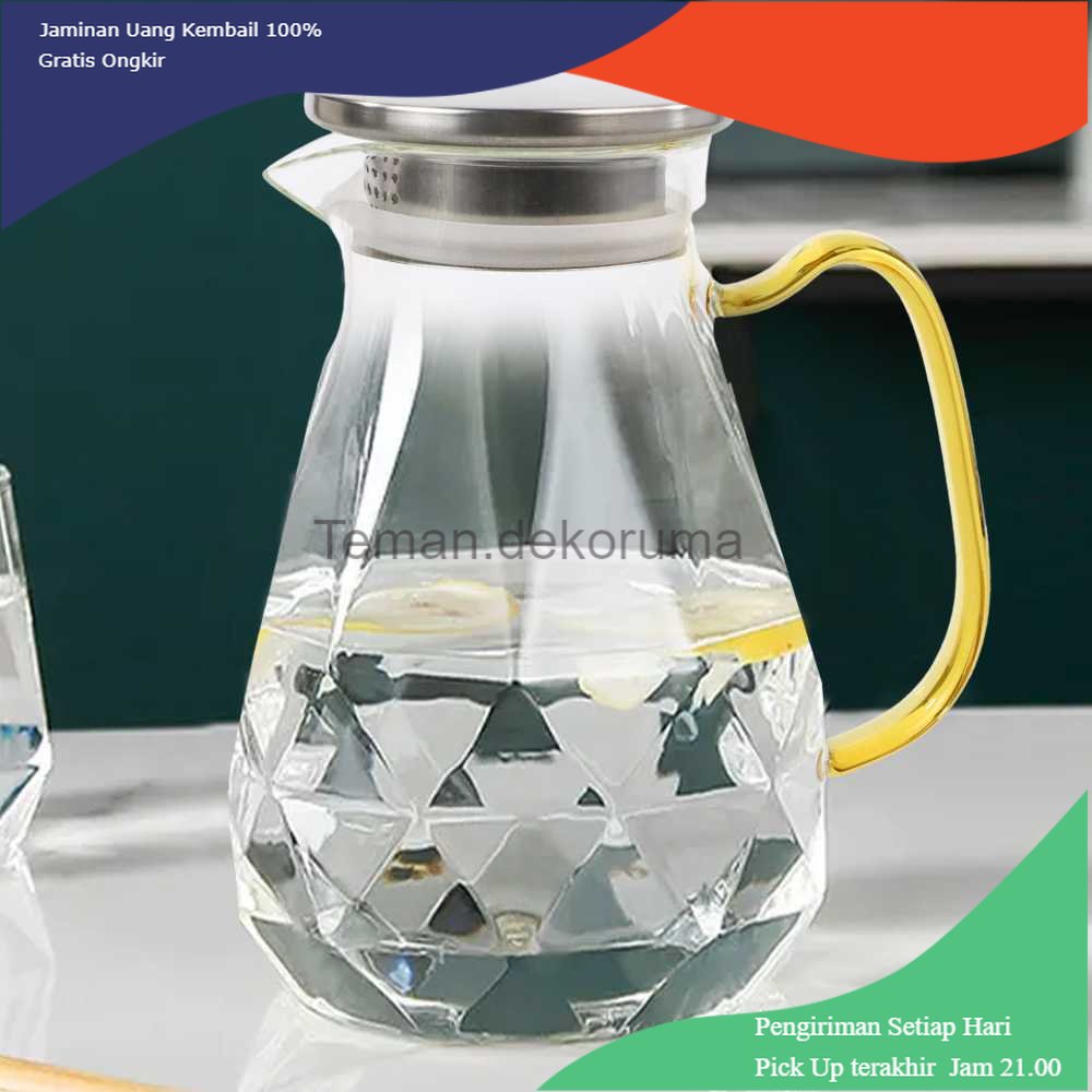 TD - PR BORREY Teko Pitcher Teh Chinese Teapot Glass 1500ml - BRO-046