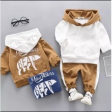 Setelan Hoodie anak laki-laki bahan babyterry usia 1 sampai 6 tahun pakai kupluk