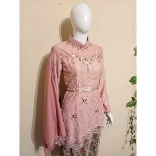 gamis payet / kebaya wisuda / kebaya brokat payet / kebaya pesta / kebaya lamaran full payet navy