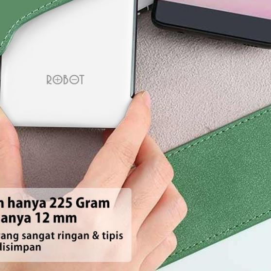 PowerBank ROBOT 10000mah RT180 Dual Input Port Type C & Micro USB Ori - White