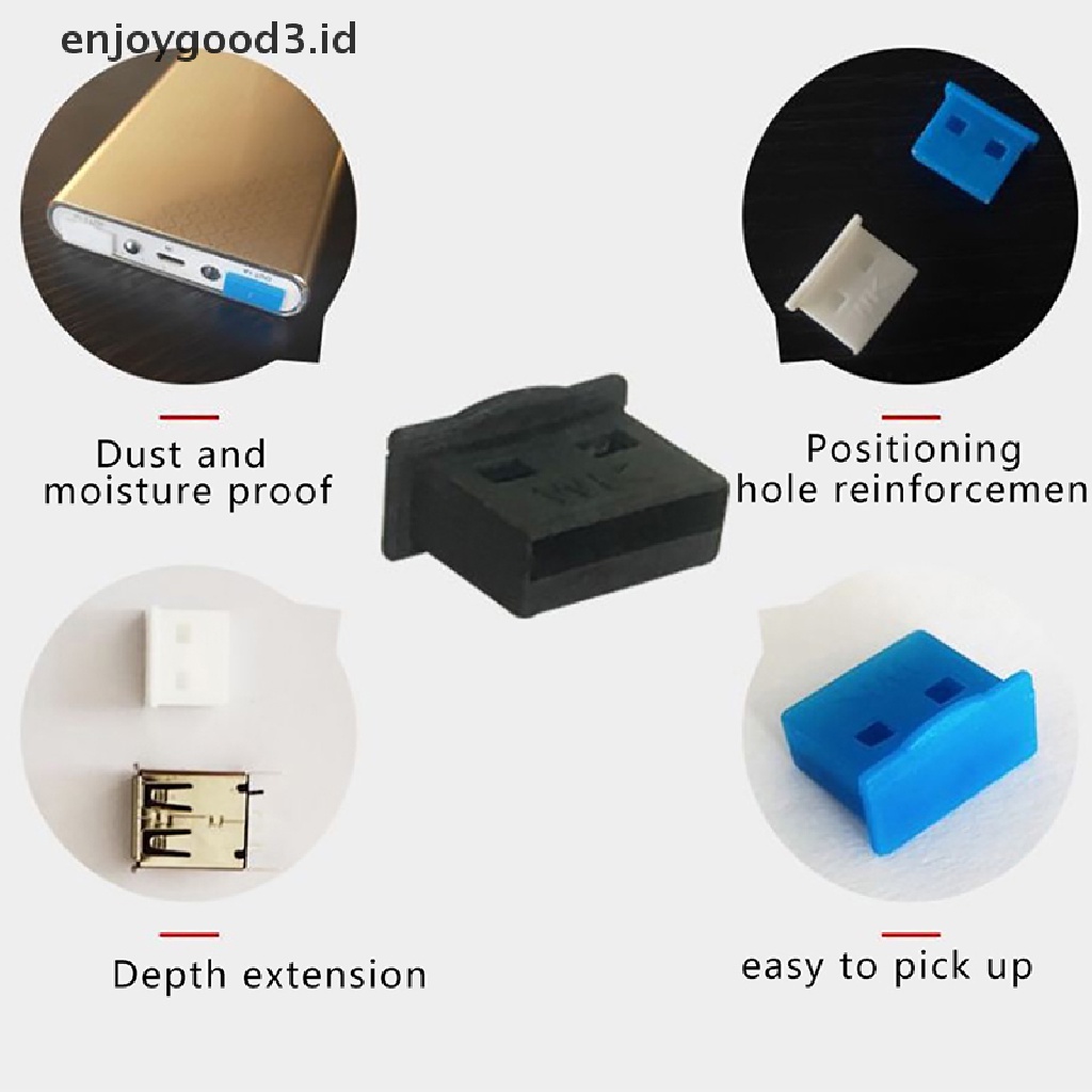 5pcs / set Plug Penutup Port USB HDMI-RJ45 Interface Bahan Silikon Warna-Warni Anti Debu Tahan Air Untuk Laptop