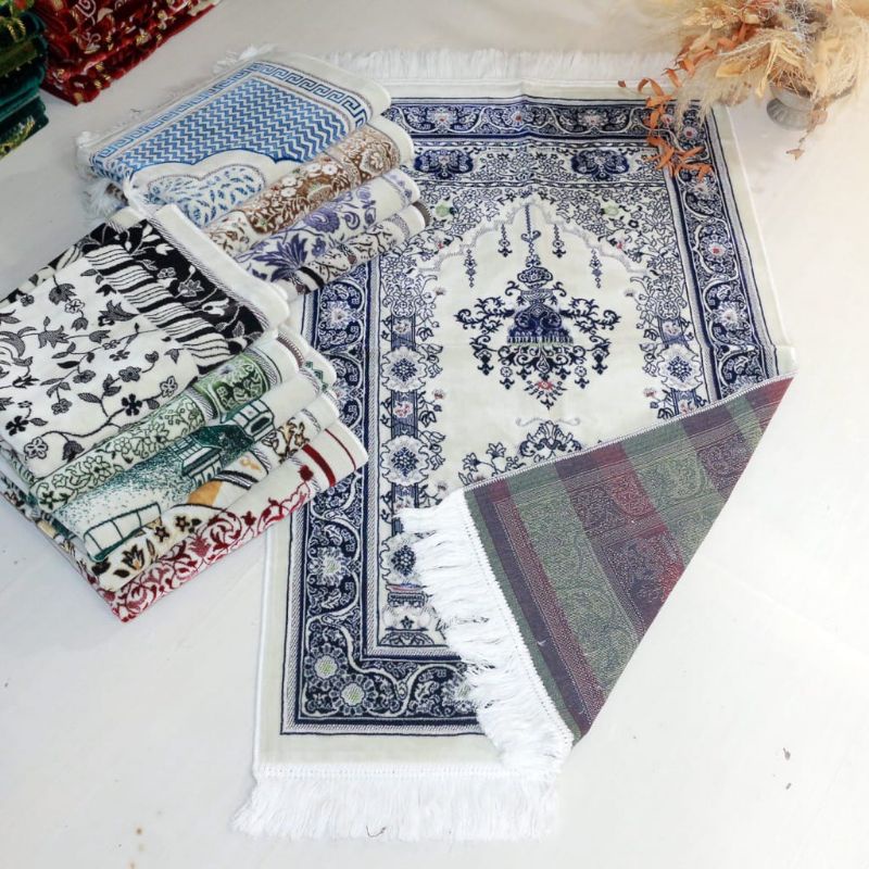 sajadah turki sajadah bludru tebal sajadah safatek putih