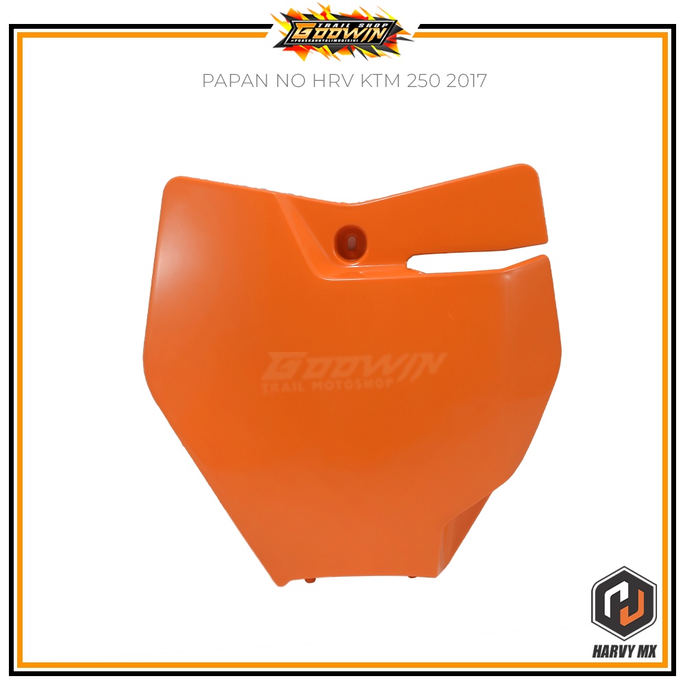 Plat papan nomer nomor HRV KTM 250 2017 / 2014 Sixday Hitam orange putih Terlaris