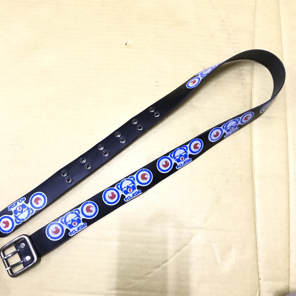 Ikat Pinggang Sabuk FOLKER Features Logo Blue White not Proshop Black ID Belt Original