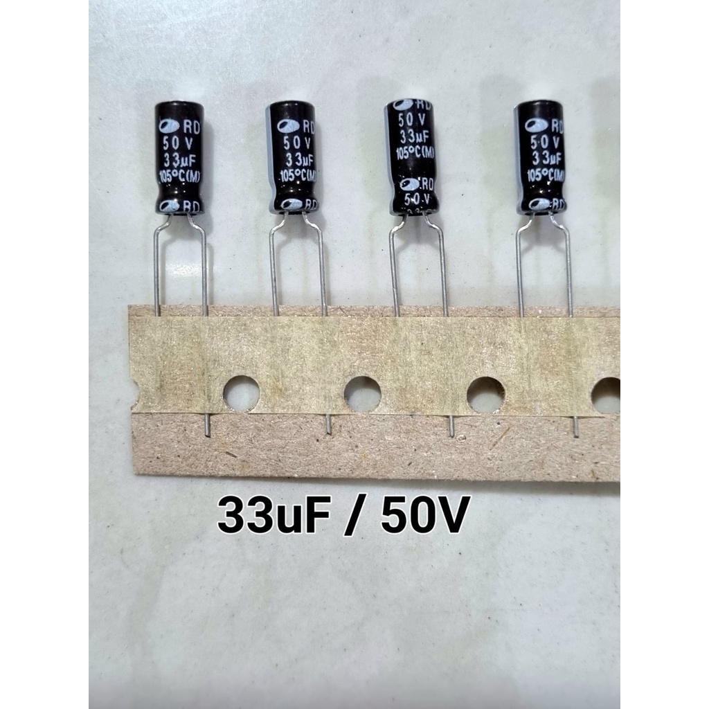 Kapasitor Capacitor ELCO 33uf 50v / 33 uf 50 v / 33uf/50v Elko 33uF 50V