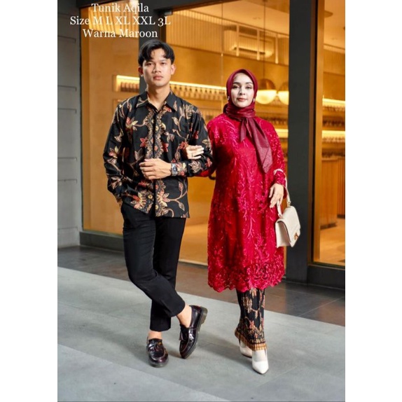 Set Kebaya Couple Aqilla - Kebaya Jumbo Modern - Batik Couple Pasangan