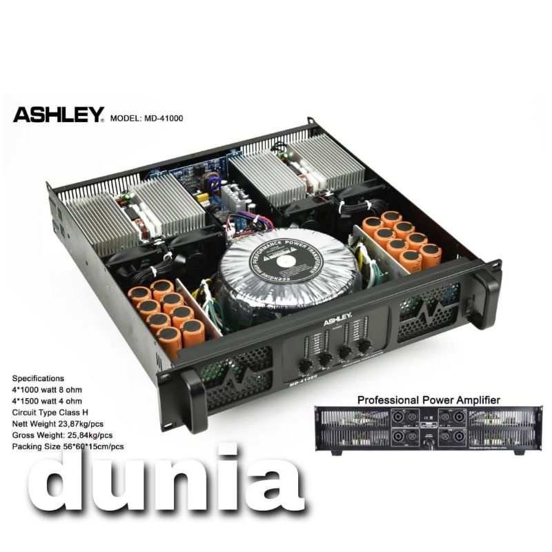 Ds Power Ashley MD 41000 Original Amplifier 4 Channel Class H