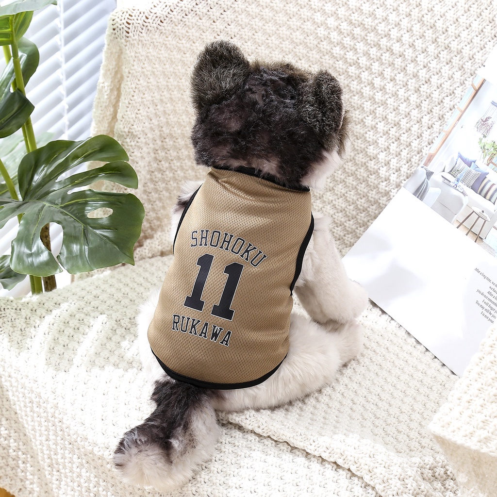 Rompi Olahraga Breathable Motif Kartun Ukuran XS-2XL Untuk Anjing / Kucing