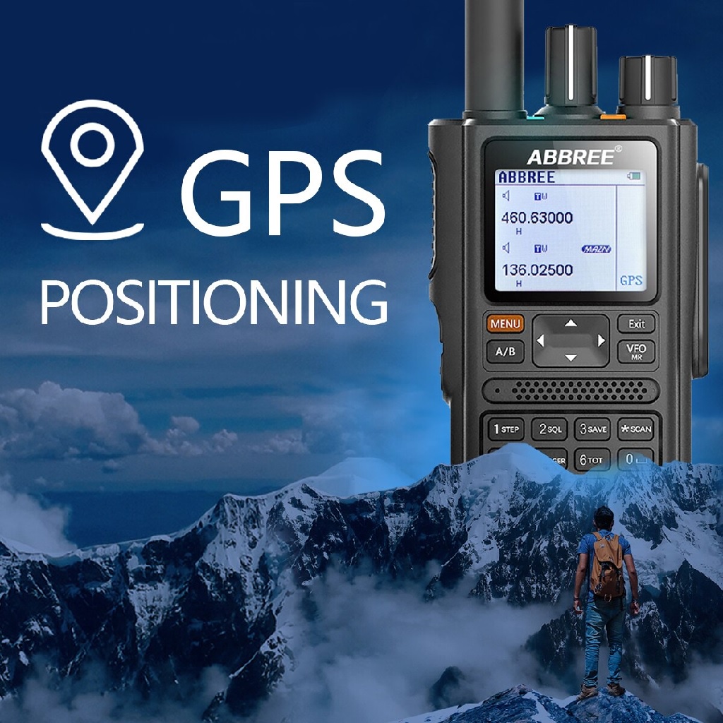 ABBREE AR-F8 - Walkie Talkie 8W Power 6-Band 136-520MHz - GPS Function - Radio Panggil Terbaru dengan Fitur Terbaru dari ABBREE