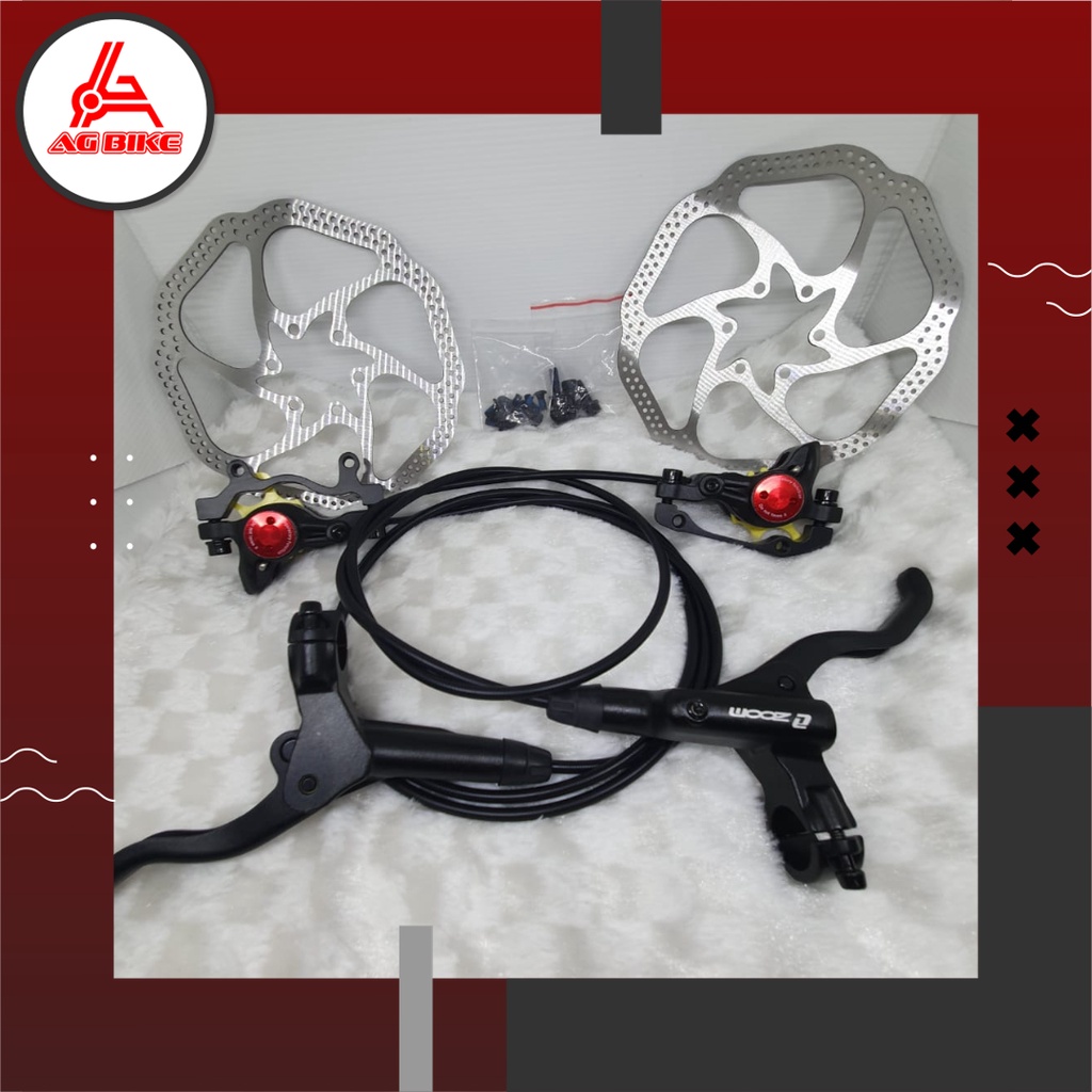 Brakeset Rem Hydraulic Zoom + Rotor Brake set hidrolis sepeda HB875