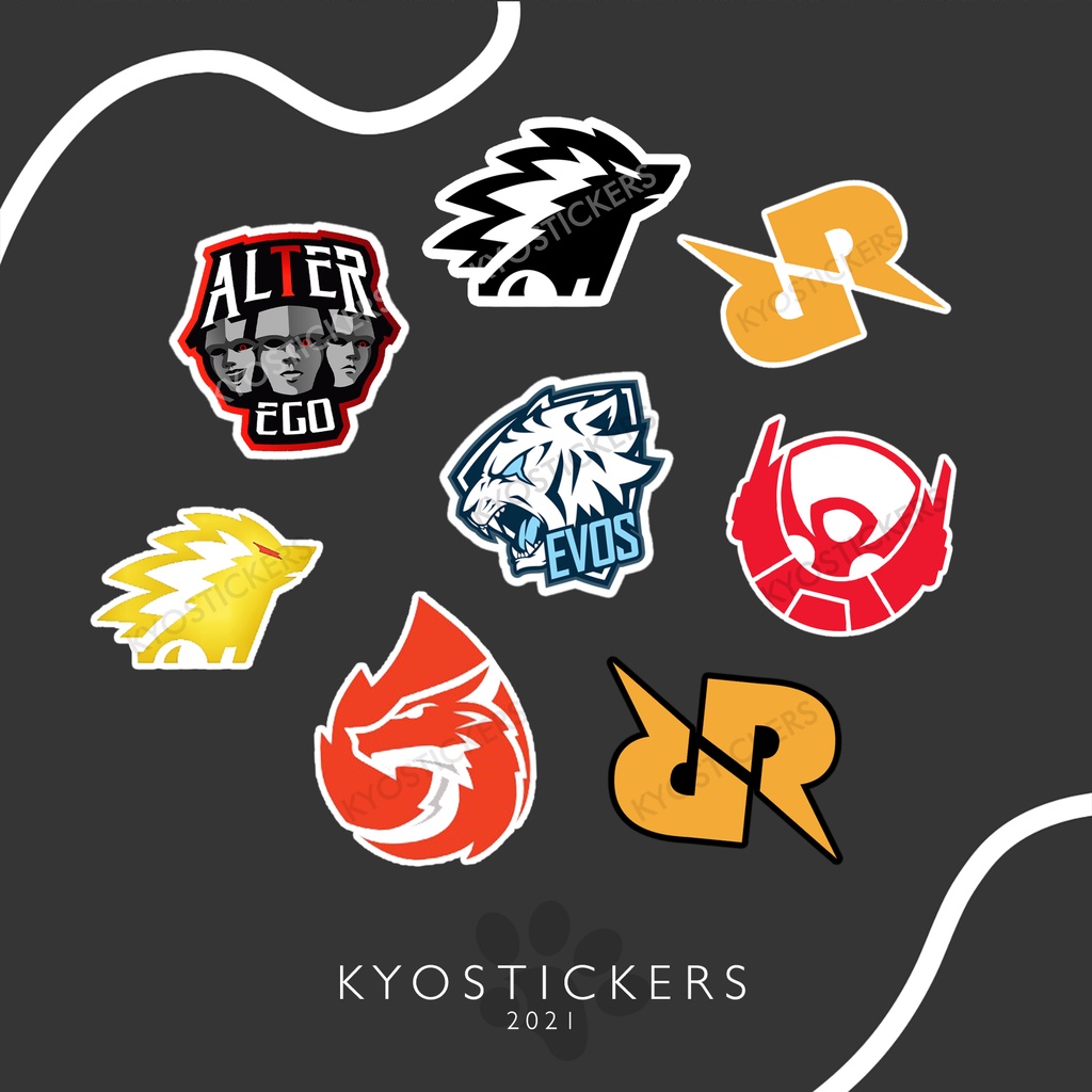 STIKER ESPORTS - LOGO SQUAD MLBB FF PUBG RRQ UNTUK CASE HP LAPTOP SATUAN / ECER