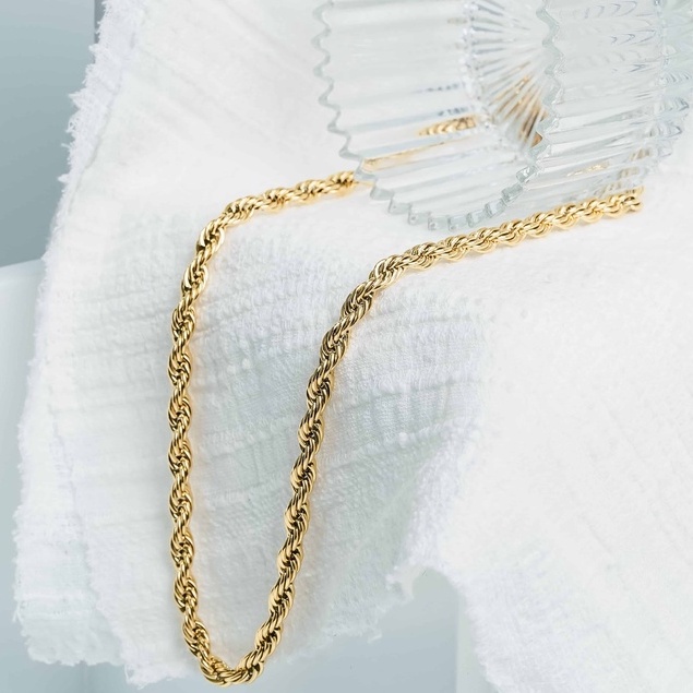 Dear Me - Edith Necklace Titanium with 24K Gold Plating Kalung Rantai Wanita Lapis Emas Aksesoris Cewe