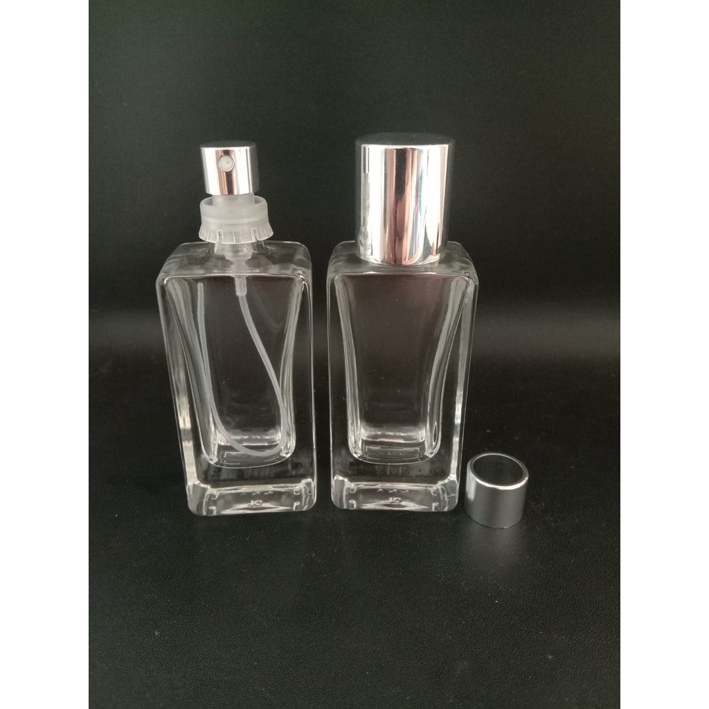 Botol Parfum V32652 Easy pump silver + ring + tutup silver mini per pcs