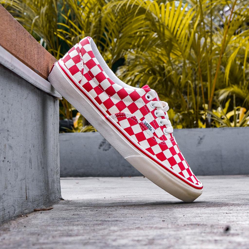 VANS ERA CHECKERBOARD RED MARSMELLOW