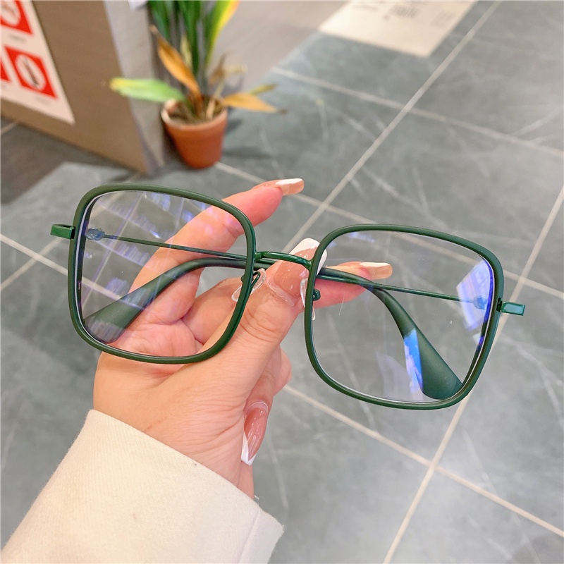 Kacamata Blue Light Blocking Bentuk Kotak Warna Pink Wine Hitam Untuk Pria Dan Wanita