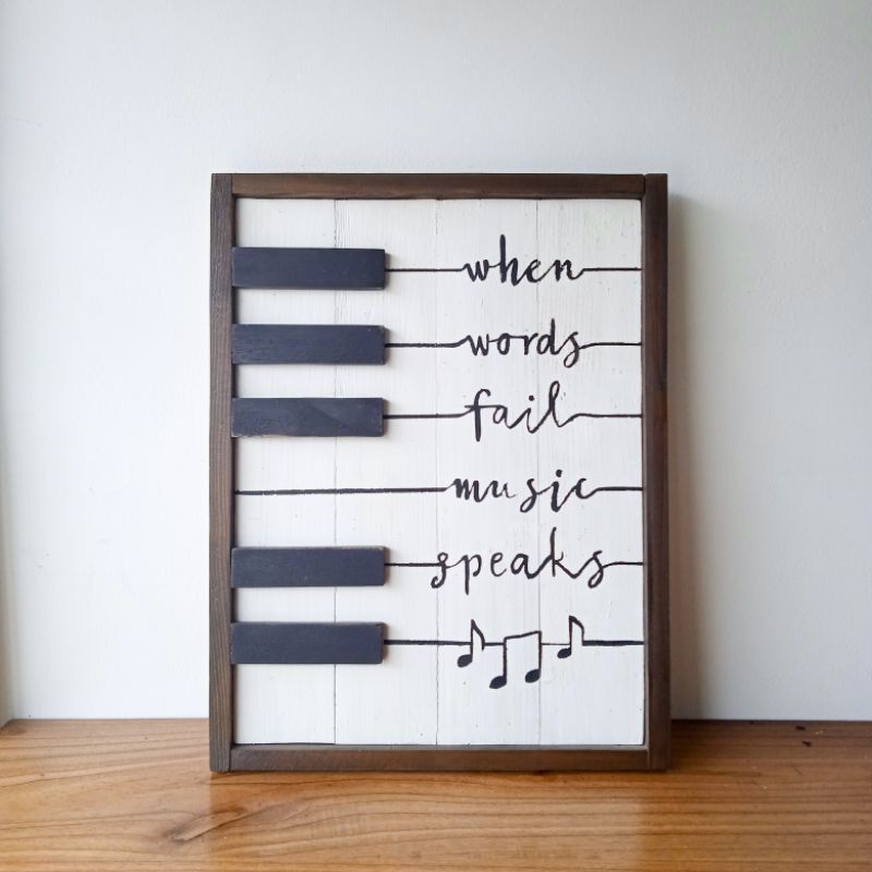 Jual piano sign/hiasan dinding kayu/dekor ruang musik/dekorasi musik