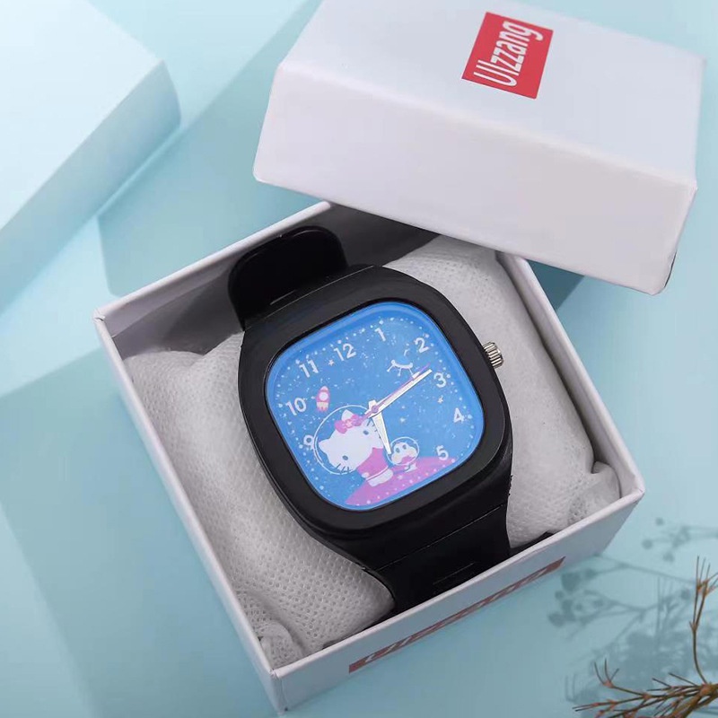 Jam Tangan Anak-anak Kitty Kecil Segar Bercahaya Jelly Cat Boys and Girls Quartz Watch